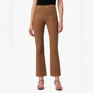 Joe’s The Callie High Rise Cropped Bootcut Leather Brown 28